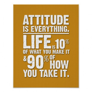 Attitude is Everything Poster - Orange