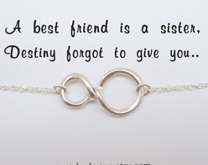 friend gift,BFF,Infinity bracelet with Friendship Quote,gift to Sister ...