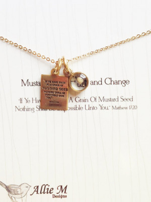 Mustard Seed Charm and Mustard Seed Quote Pendant, Religious Jewelry ...