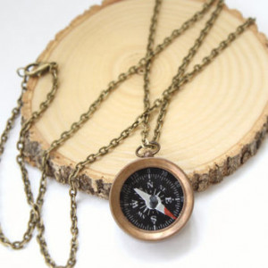 ... Compass Necklace, Compass Quote Necklace, Map Quote Necklace, Gypsy
