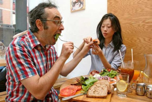 Gary Shteyngart, with girlfriend Mabel Hwang; photo by Melissa Hom ...