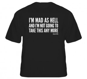 Network Movie Quote t-shirt I'm mad as Hell classic cult films