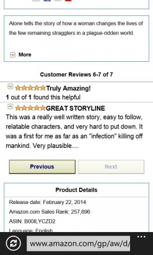 New 5 Star review on Amazon.