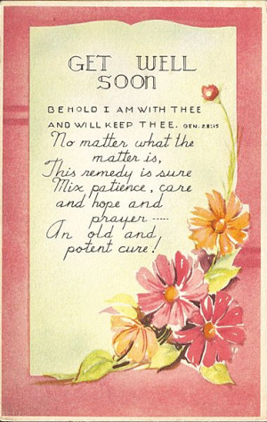 rubylane.comLovely Get Well Soon Postcard