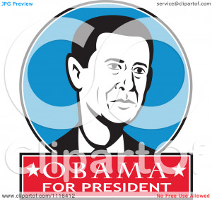 -Retro-President-Barack-Obama-Portrait-In-A-Blue-Circle-With-Obama ...
