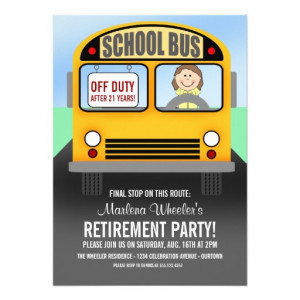 School Bus Driver Retirement Party Invitations