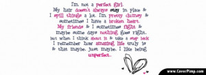 Not A Perfect Girl Facebook Cover