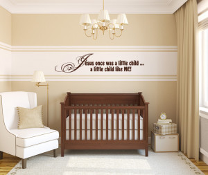 Jesus Once Was A Little Child A Little Child Like Me Kids Wall Sticker ...