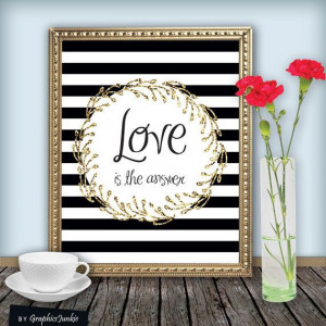 Quote+Print++Love+is+The+Answer+Printable+wall+by+GraphicsJunkie,+$5 ...