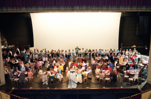 Volunteers being recognized for their hours and years of service.