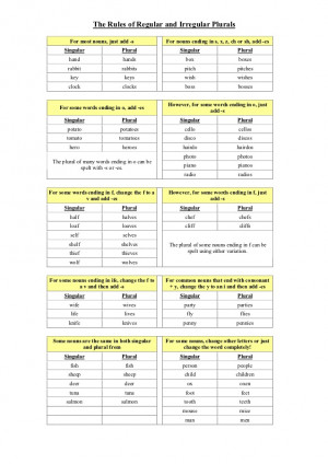 Irregular Plurals Classroom