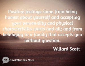 feelings come from being honest about yourself and accepting your ...