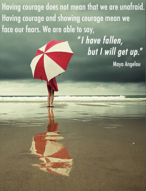 Having Courage Does Not Mean that We are Unafraid ~ Fear Quote