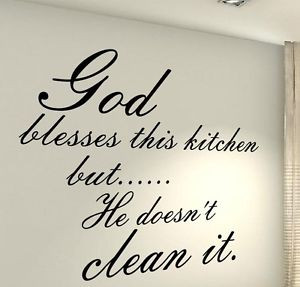 Kitchen-Clean-Food-Time-Quote-wall-vinyl-decals-stickers-DIY-Art-Decor ...