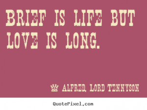 Love quotes - Brief is life but love is long.
