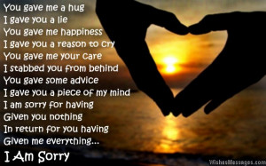 am sorry poems for friends