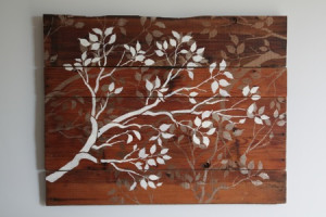 Layered Stencil Art Tutorial on Wood Slat Canvas by Lemon Tree ...