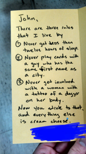 Solid advice. John, we hope you have some bagels to go with all of ...