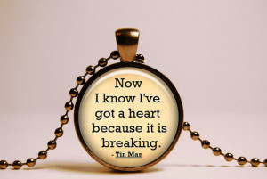 Tin Man Heart Necklace Necklace - tin man, book
