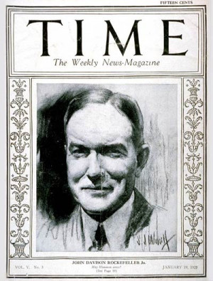 TIME Magazine Cover: John D. Rockefeller Jr. -- Jan. 19, 1925
