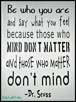 DR. SEUSS VINYL SUBWAY wall art quote THOSE WHO MATTER decal KIDS ROOM ...