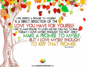 Steve Maraboli - I feel keeping a promise to yourself is a direct ...