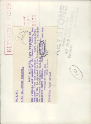 1957 Press Photo Lord Salisbury President Council House Lords Resigned