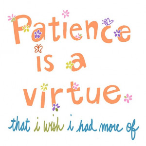 Patience is a virtue they say!
