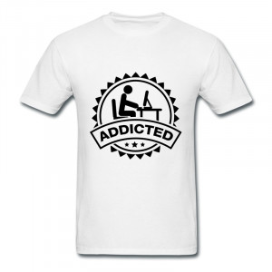 Round Neck T-Shirt Men's addicted Funny Quote Teeshirts for Men(China ...