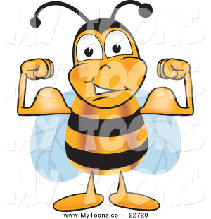 vector cartoon clip art of a smiling bee mascot cartoon character