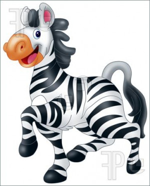 Illustration of a digitally rendered cute zebra