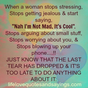 When A Woman Stops Stressing..