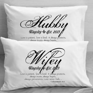 ... Pillow Cases Wife Husband Wedding, Anniversary gift idea for couples
