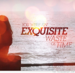You were an exquisite waste of time