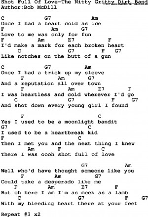 ... song: Shot Full Of Love-The Nitty Gritty Dirt Band lyrics and chords