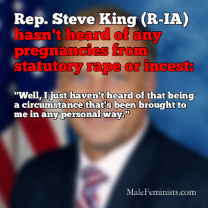 On the heels of Todd Akin comes this awful quote from Representative ...