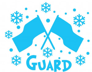 Color Guard Winter Flags and Snowflakes Wall Decal