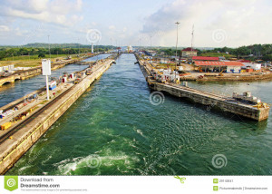 Panama Canal Dec Huge Ship