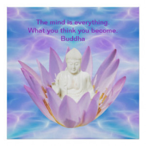 Buddha purple Lotus flower Posters