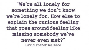 ... we've never even met? ~David Foster Wallace Inspirational Quote
