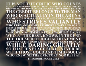 It is not the critic who counts quote Theodore Roosevelt