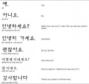 different sayings in Korean