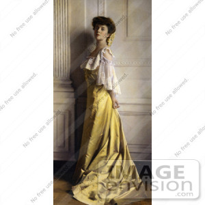 Stock Photography of Alice Roosevelt Longworth in a Yellow Satin Dress ...