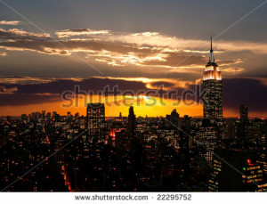 The Empire State Building and Manhattan Midtown Skyline USA - stock