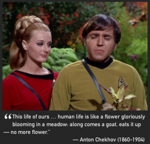 Star Trek Chekhov pic with writer Chekhov quote by Prooffreader
