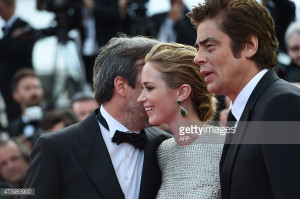 Canadian director Denis Villeneuve L talks with British actress