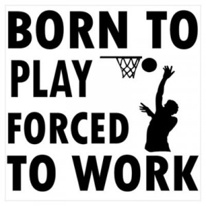 ... Posters > Born to Play Net ball forced to work Mini Poster P Poster