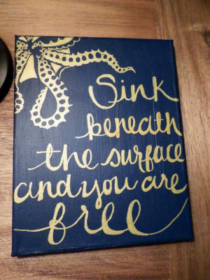 Sink Beneath the Surface Quote Painting 8x10in on Etsy, $10.00