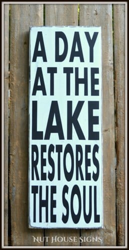 Lake Decor Signs House Wall Art Wood Sign Rustic Home Gift Plaque