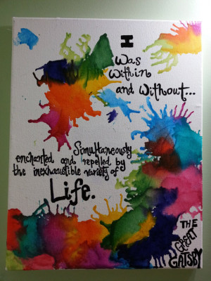 The Great Gatsby Within and Without Quote - Crayon on Canvas